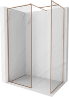 Mexen Kioto-F Įėjimo dušo kabina su rėmu 130 x 85 cm, permatoma 8 mm, šepečiu valoma varis - 800-130-202-04-65-085