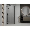 Mexen Roma 80 cm atveriamos dušo durys, skaidrios, juodos - 854-080-000-70-00