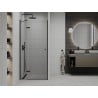 Mexen Roma pakreipiamos dušo durys 90 cm, Skaidrus, Juoda - 854-090-000-70-00