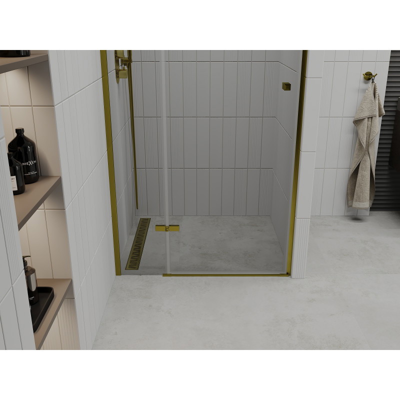 Mexen Roma 70 cm varstomos dušo durys, permatomos, auksinės - 854-070-000-50-00