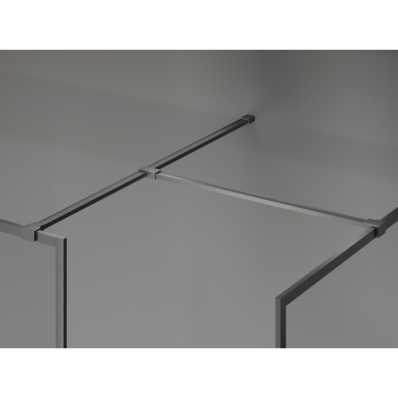 Mexen Kioto-F Dušo pertvara Walk-in su rėmu 100 x 85 cm, skaidri 8 mm, šešių pilka šepečiu apdaila