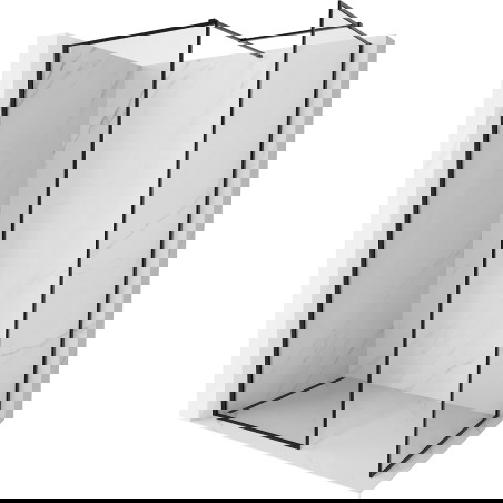 Mexen Kioto-F dušo sienelė Walk-in su rėmu 135 x 100 cm, permatoma 8 mm, juoda - 800-135-202-04-70-100