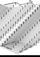 Mexen Kioto-F dušo sienelė Walk-in su rėmu 180 x 115 cm, skaidri 8 mm, juoda - 800-180-202-04-70-115
