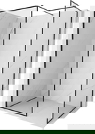 Mexen Kioto-F dušo sienelė Walk-in su rėmeliu 140 x 120 cm, permatoma 8 mm, juoda - 800-140-202-04-70-120