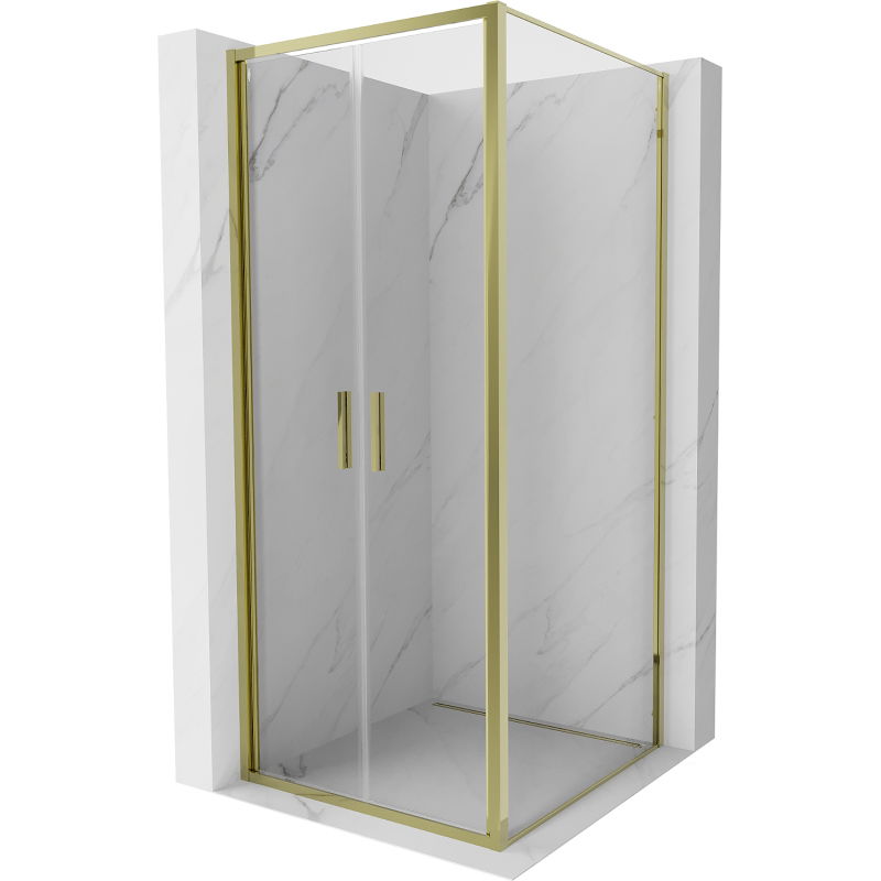 Mexen Exo dušo kabina 70 x 70 cm, permatoma, auksinė - 814-070-070-50-00