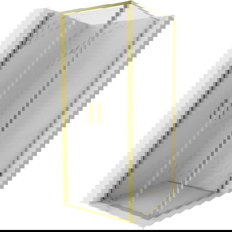 Mexen Exo dušo kabinos durys 100 x 100 cm, permatomos, auksinės - 814-100-100-50-00