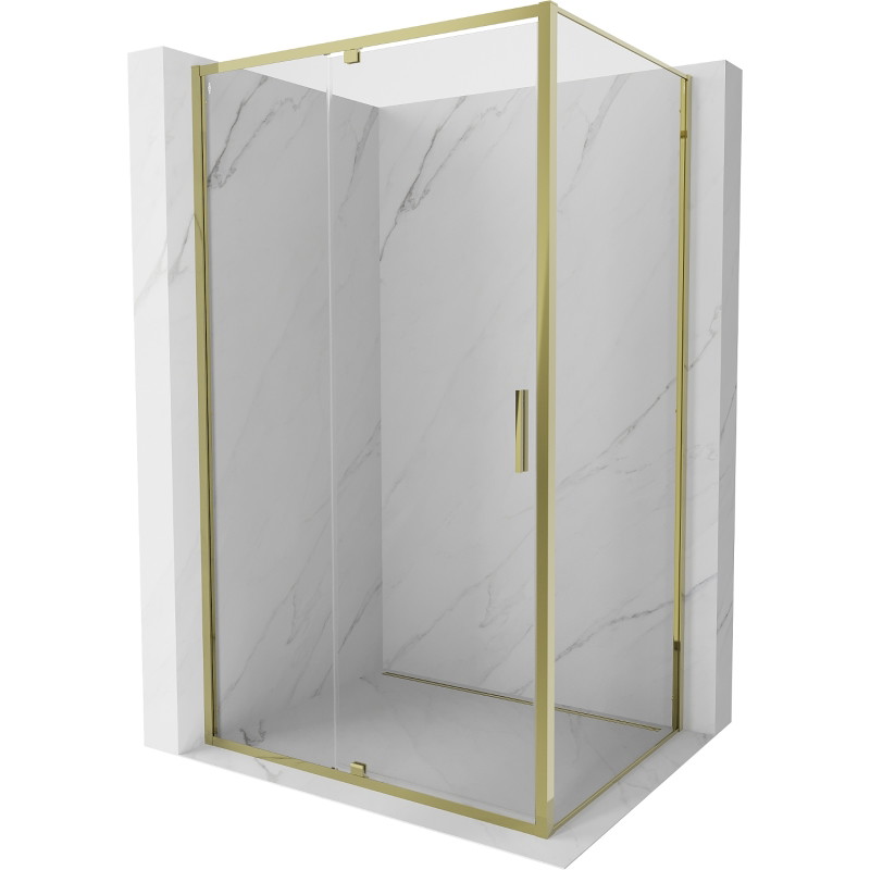 Mexen Exo-R vonia su atveriamomis durimis 120 x 85 cm, skaidri, auksinė - 819-120-085-50-00