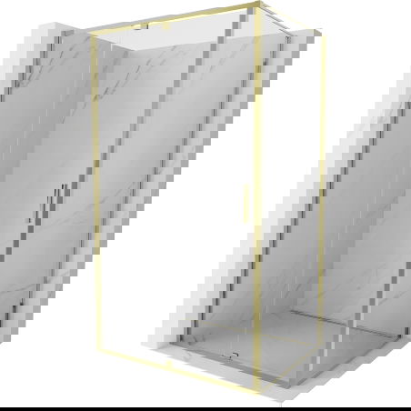 Mexen Exo atveriamųjų durų dušo kabina 125 x 90 cm, skaidrus, auksinis - 819-125-090-50-00