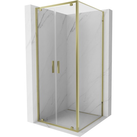 Mexen Exo-BR Duo atveriamas dušo kabinas 70 x 70 cm, skaidrus, auksinis - 8182-070-070-50-00