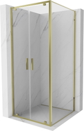 Mexen Exo-BR Duo atveriamas dušo kabinas 70 x 70 cm, skaidrus, auksinis - 8182-070-070-50-00