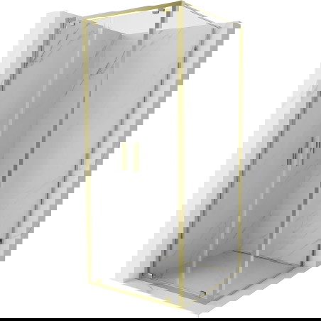 Mexen Exo 80 x 80 cm atveriama dušo kabina, permatoma, auksinė - 8182-080-080-50-00