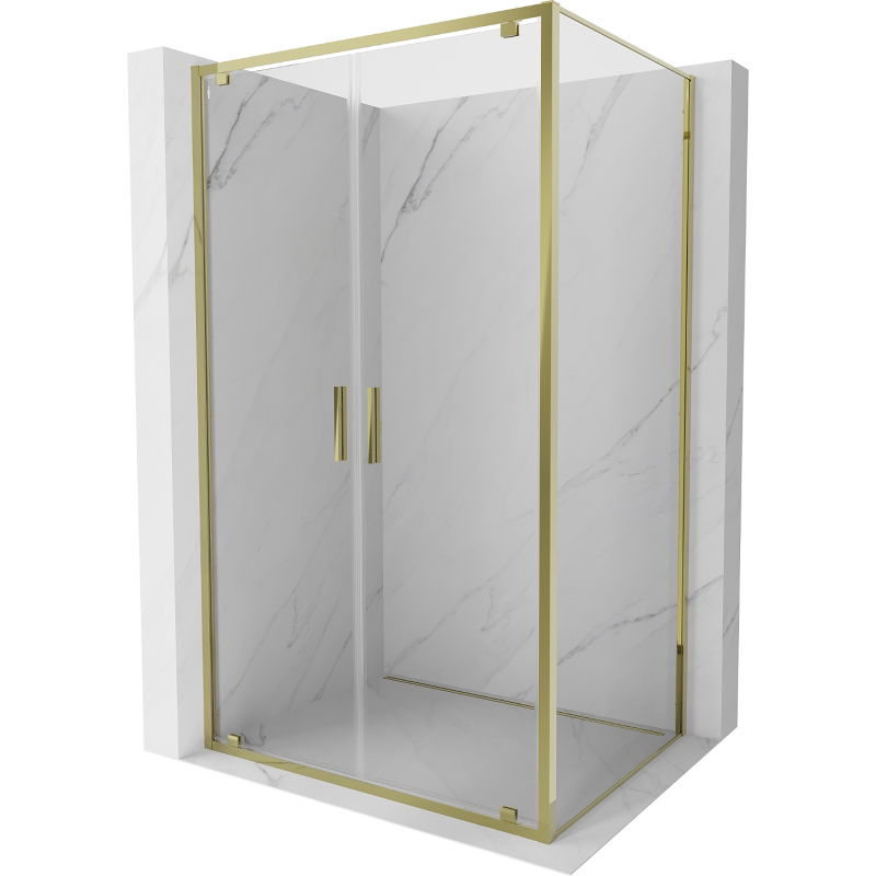 Mexen Exo atveriama dušo kabina 80 x 85 cm, skaidrus, auksinis - 8182-080-085-50-00