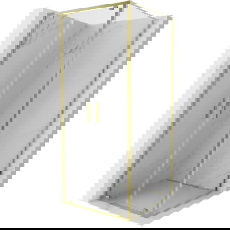 Mexen Exo durų tipo dušo kabina 100 x 100 cm, skaidri, auksinė - 8182-100-100-50-00