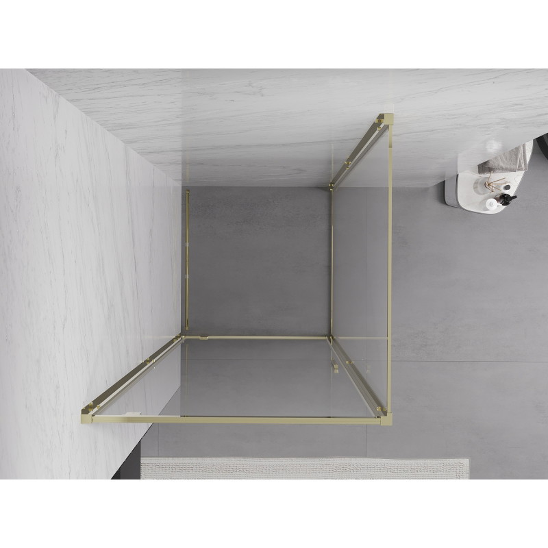 Mexen Exo-BR pakabinės dušo kabina 70 x 70 cm, skaidri, auksinė - 8181-070-070-50-00