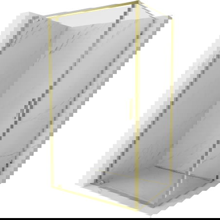 Mexen Exo sulankstoma dušo kabina 70 x 85 cm, skaidri, auksinė - 8181-070-085-50-00