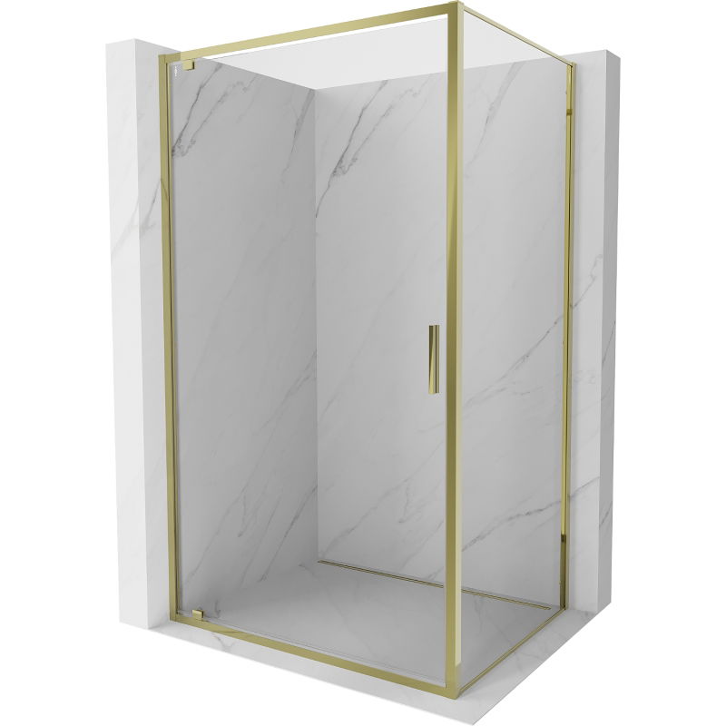 Mexen Exo atveriama dušo kabina 80 x 85 cm, skaidri, auksinė - 8181-080-085-50-00