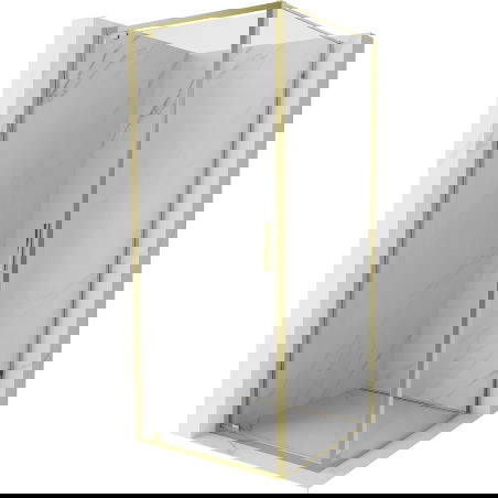 Mexen Exo dušo kabina su atidaromomis durelėmis 85 x 85 cm, permatoma, auksinė - 8181-085-085-50-00