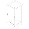 Mexen Exo-B varstoma dušo kabina 75 x 80 cm, skaidrus, auksinė - 817-075-080-50-00