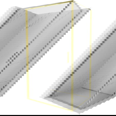Mexen Exo dušo kabina su berėmėmis durimis 70 x 85 cm, permatoma, auksinė - 817-070-085-50-00