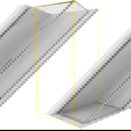 Mexen Exo dušas kabina atveriama 90 x 90 cm, permatoma, auksinė - 817-090-090-50-00