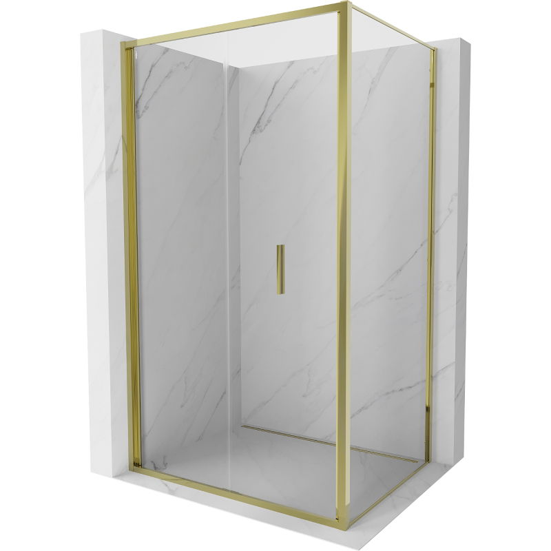 Mexen Exo sulankstoma dušo kabina 70 x 75 cm, skaidri, auksinė - 816-070-075-50-00