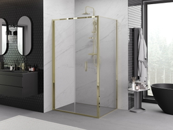 Mexen Exo-F sulankstoma dušo kabina 70 x 75 cm, permatoma, auksinė - 816-070-075-50-00