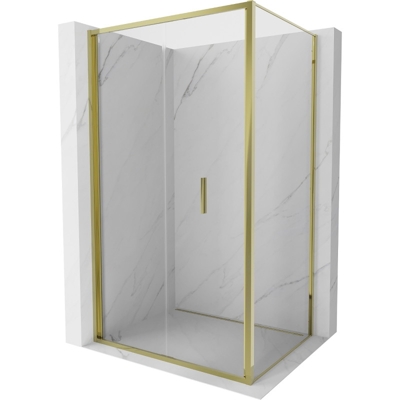 Mexen Exo-F sulankstoma dušo kabina 90 x 80 cm, permatoma, auksinė - 816-090-080-50-00