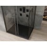 Mexen Omega stumdoma dušo kabina 100 x 80 cm, Skaidrus, Juoda + dušo padėklas Flat, Juoda - 825-100-080-70-00-4070B