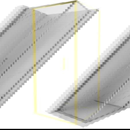 Mexen Exo sulankstomas dušo kabinas 100 x 100 cm, permatomas, auksinis - 816-100-100-50-00