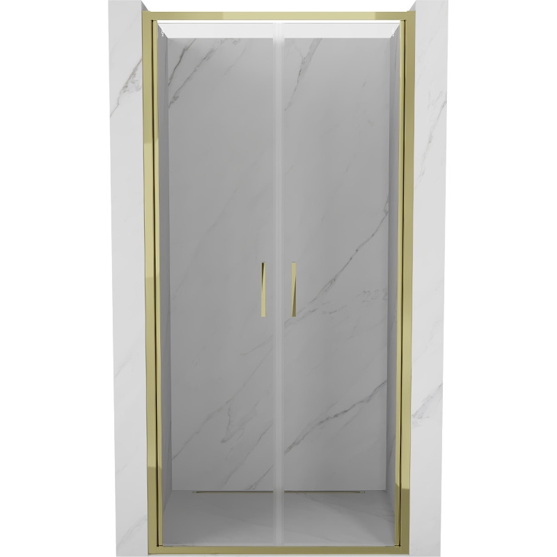 Mexen Exo-B Duo dvivietės dušo durys, 70 cm, permatomos, auksinės - 814-070-000-50-00