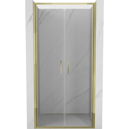 Mexen Exo-B Duo dvivėrės dušo durys 80 cm, skaidrios, auksinės - 814-080-000-50-00