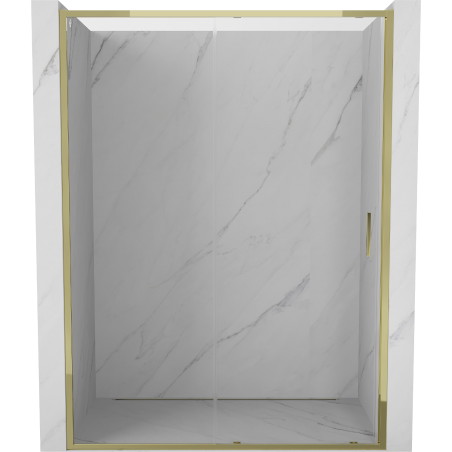 Mexen Exo-S stumdomos dušo durys 140 cm, skaidrios, auksinės - 8151-140-000-50-00
