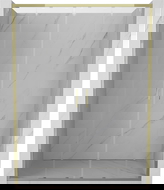 Mexen Exo dvejos slankiojančios dušo durys, 130 cm, permatomos, auksinės - 8152-130-000-50-00