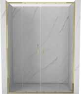 Mexen Exo-S Duo dvigubos stumdomos dušo durys 130 cm, skaidrios, auksinės - 8152-130-000-50-00