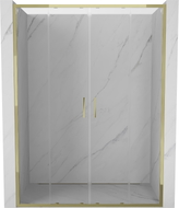 Mexen Exo-S Duo dvigubos stumdomos dušo durys 160 cm, permatomos, auksinės - 8152-160-000-50-00