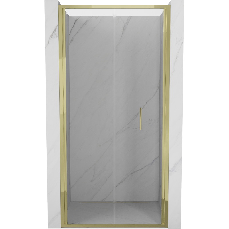Mexen Exo-F sulankstomos dušo durys 65 cm, skaidrios, auksinės - 816-065-000-50-00