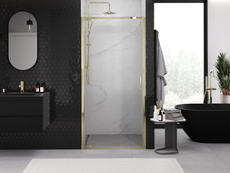 Mexen Exo dušo durys, kurios atsidaro, 95 cm, permatomos, auksinės - 8181-095-000-50-00