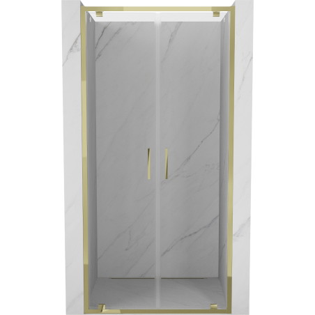 Mexen Exo-BR Duo dvigubos 70 cm pločio dušo durys, skaidrios, auksinės - 8182-070-000-50-00