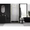 Mexen Exo-BR Duo dvivėrės dušo durys 80 cm, skaidrios, auksinės - 8182-080-000-50-00
