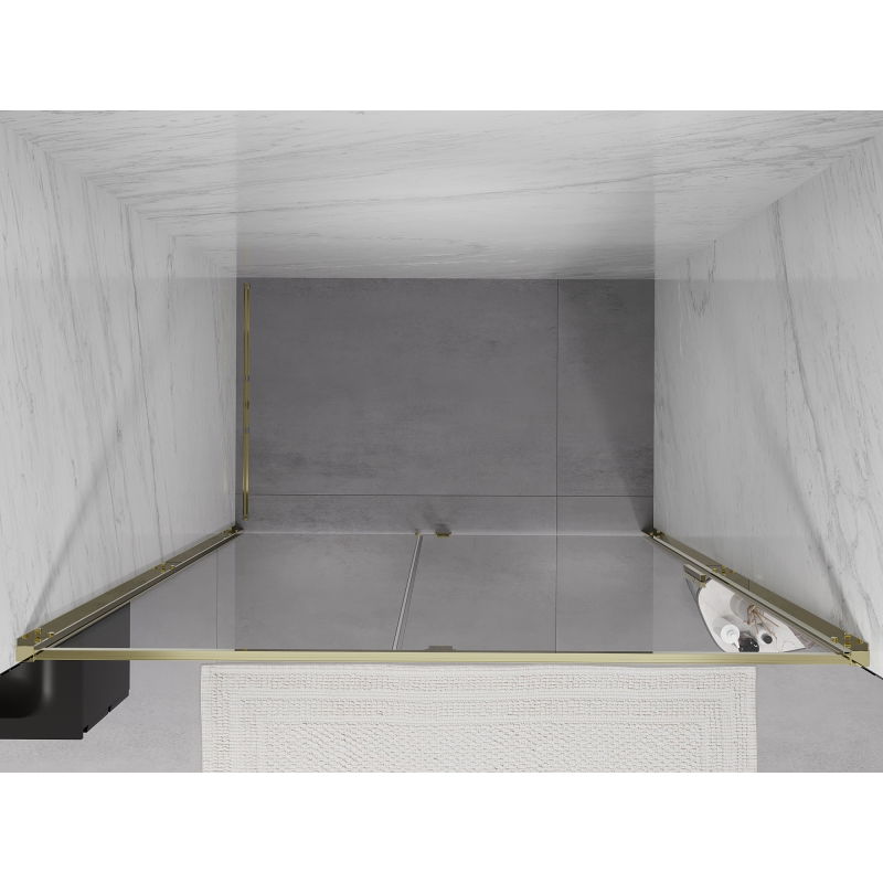 Mexen Exo varstomos dušo durys 130 cm, permatomos, auksinės - 819-130-000-50-00