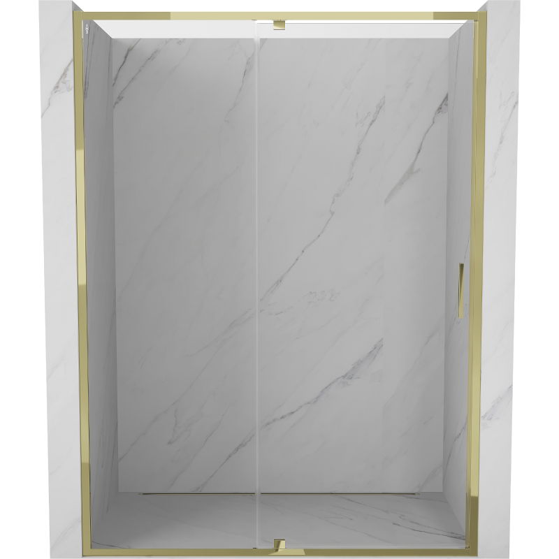 Mexen Exo vonios durys varstomos 140 cm, skaidrios, auksinės - 819-140-000-50-00