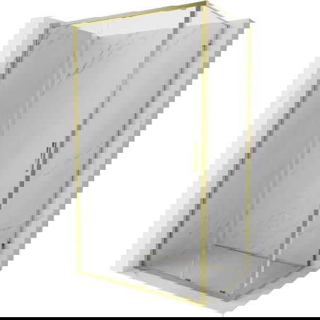 Mexen Exo stumdomomis durimis dušo kabina 125 x 80 cm, skaidri, auksinė - 8151-125-080-50-00