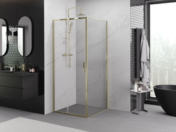 Mexen Exo-S stumdoma dušo kabina 90 x 90 cm, skaidri, auksinė - 8151-090-090-50-00