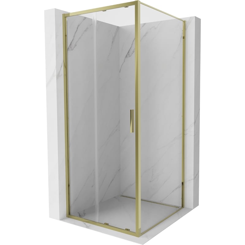 Mexen Exo stumdomas dušo kabinas 95 x 95 cm, skaidrus, auksinis - 8151-095-095-50-00