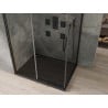 Mexen Omega stumdoma dušo kabina 120 x 80 cm, Skaidrus, Juoda + dušo padėklas Flat, Juoda - 825-120-080-70-00-4070B