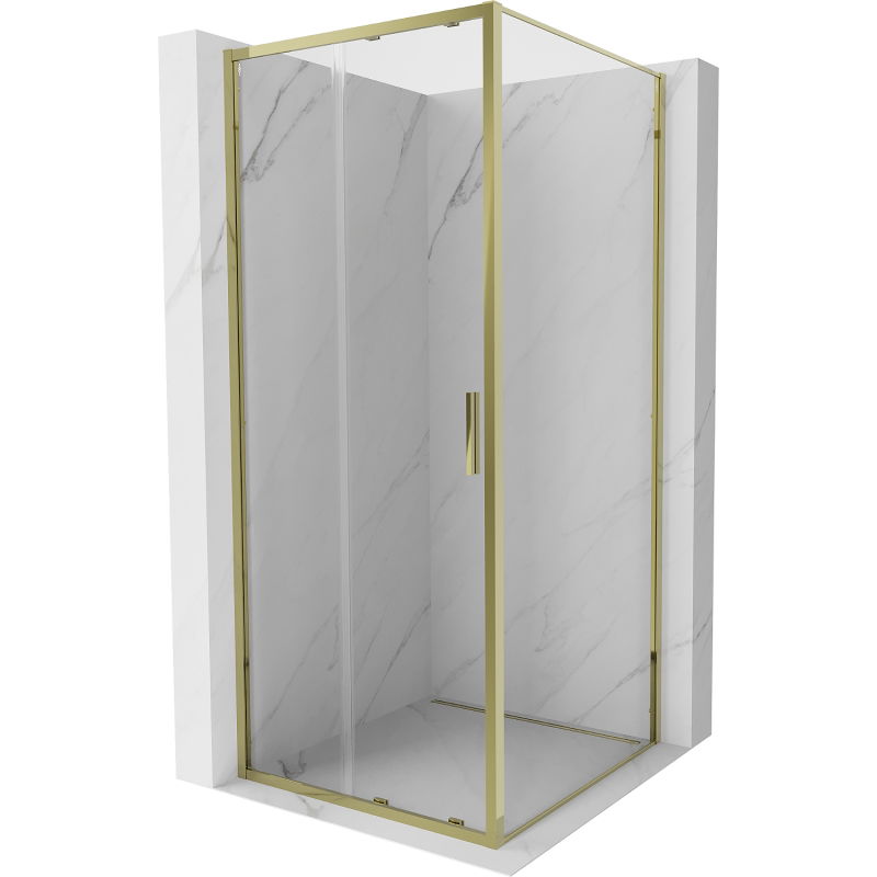 Mexen Exo stumdomas dušo kabina 100 x 100 cm, skaidrus, auksinis - 8151-100-100-50-00
