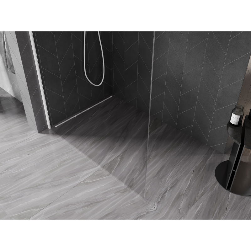 Mexen Kioto-X dušo siena Walk-in 130 x 200 cm, permatoma 10 mm, balta - 800-130-101-20-00-X