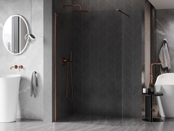 Mexen Kioto-X dušo sienelė Walk-in 70 x 200 cm, skaidri 10 mm, rožinis auksas - 800-070-101-60-00-X