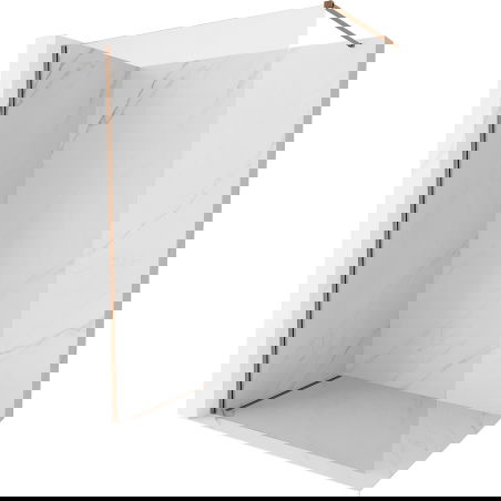 Mexen Kioto-X dušo sienelė Walk-in 100 x 200 cm, skaidri 10 mm, rožinis auksas - 800-100-101-60-00-X