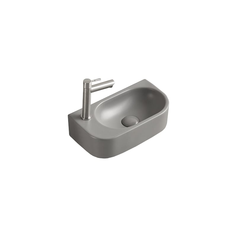 Mexen Viera dešinysis stalviršio praustuvas 40 x 21 cm, Pilkas šviesus matinis - 21274061R